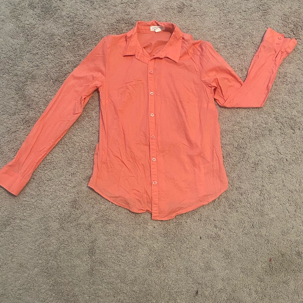 Orange button down blouse